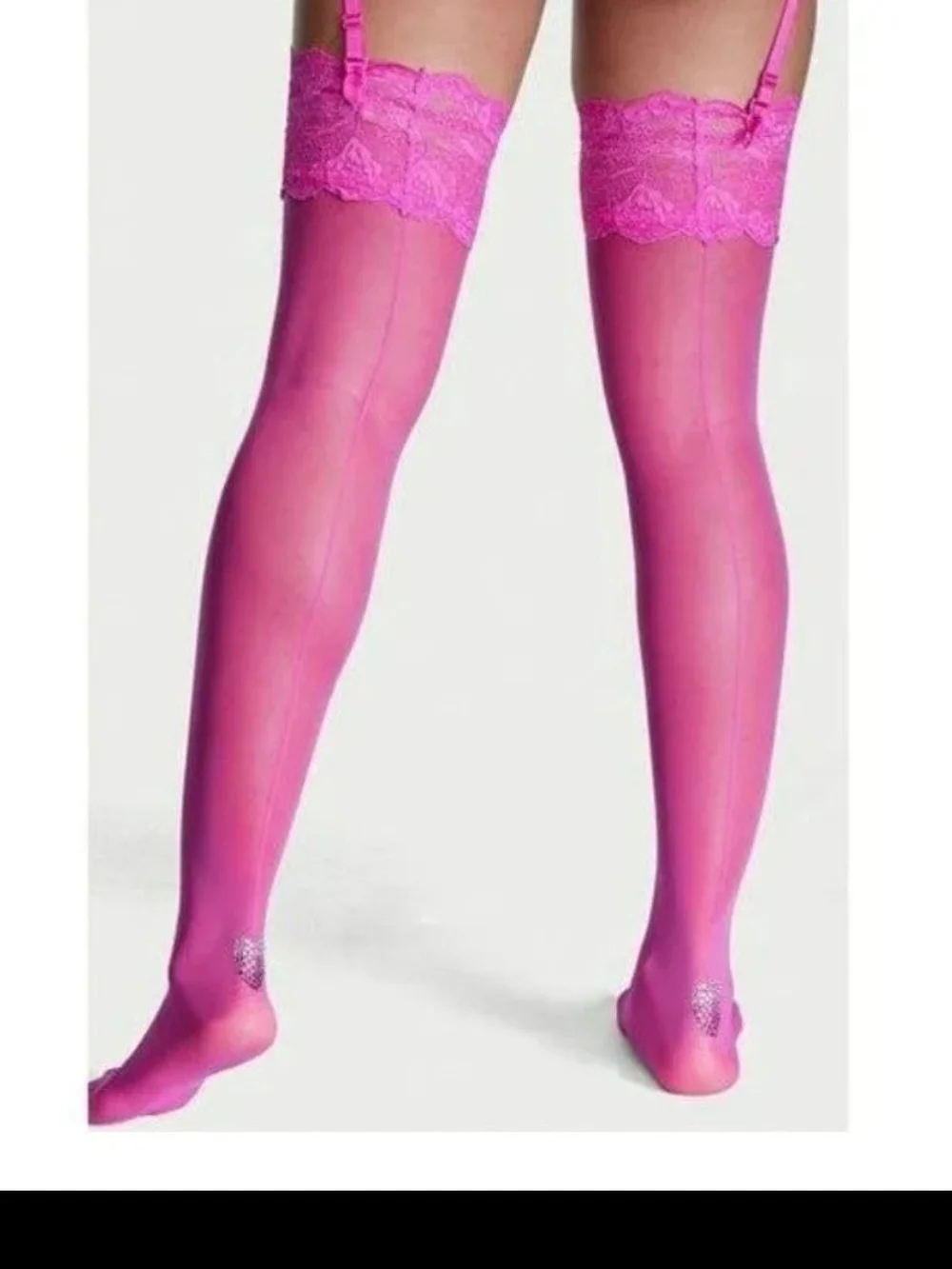 NWT- VICTORIA SECRET Lace Top CRYSTAL 💓 Thigh-high Stockings-Sz XL